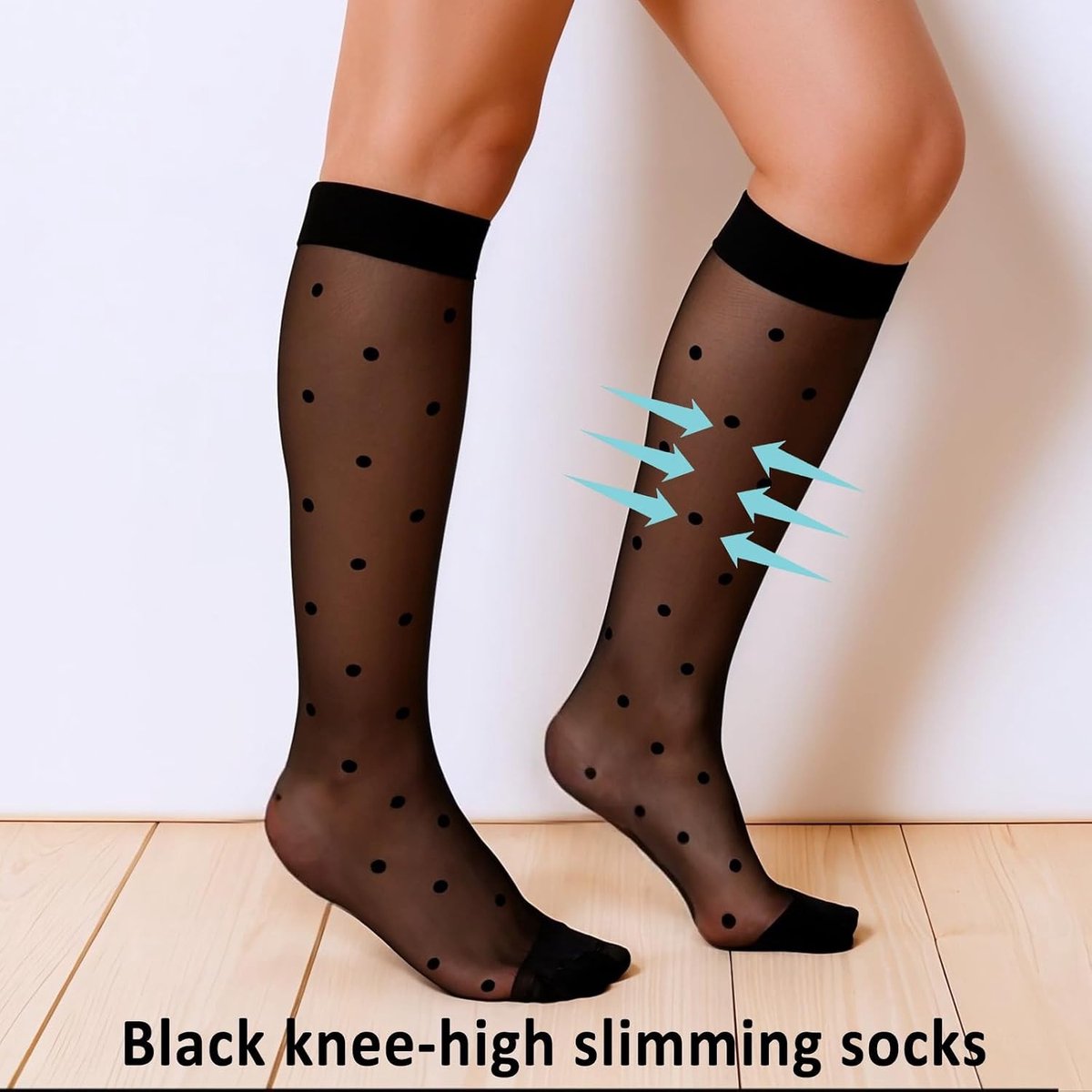 Dames Kniekousen, 15 Denier Transparante Kousen, Scheurvas en Drukvrije Thigh Highs voor Feestjes en Dagelijks Gebruik (One Size)