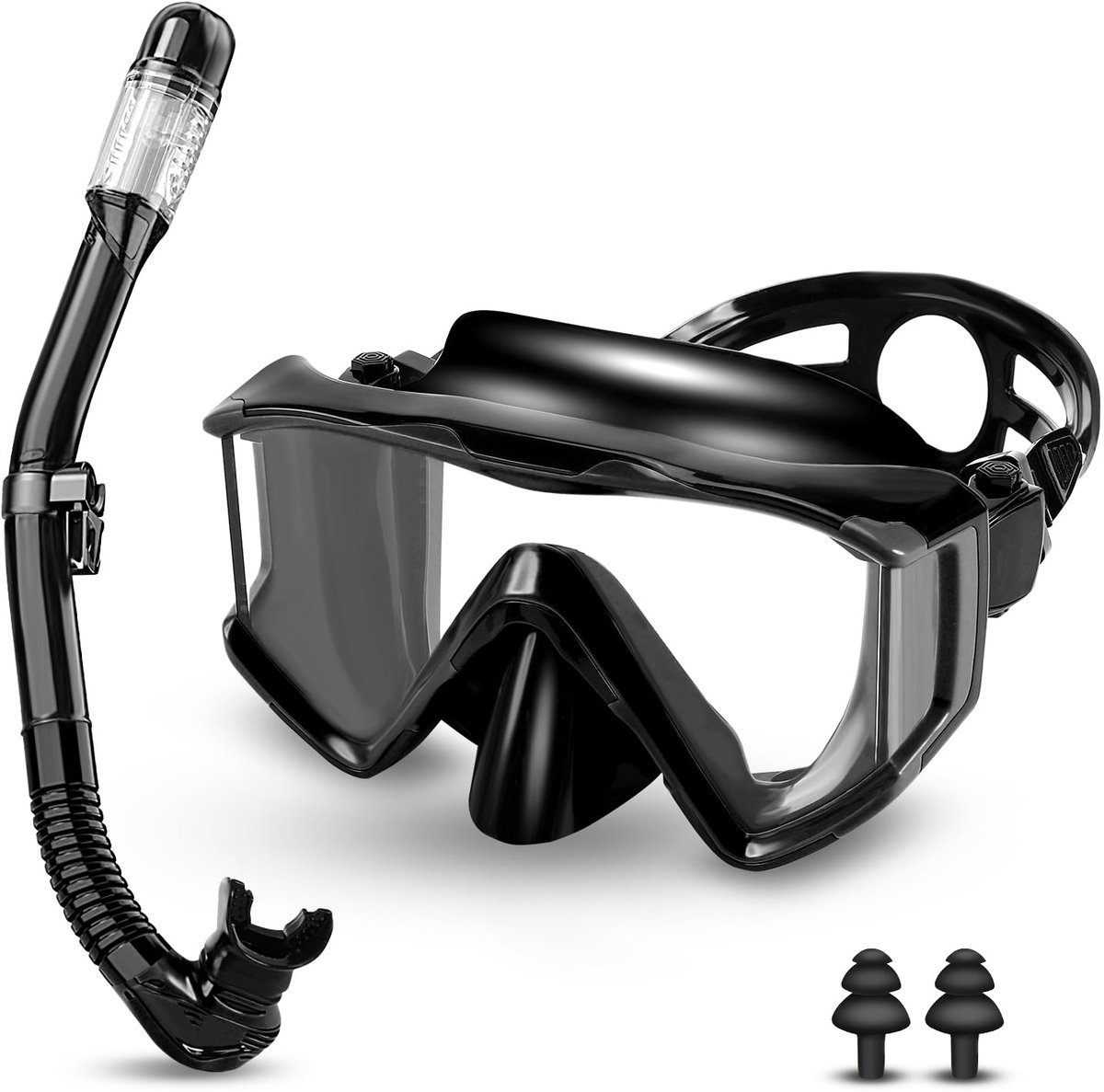 SnelShoppen - Snorkelset voor Volwassenen, Duikbril met Droge Snorkel, Waterdicht, Anti-condens en Anti-lek, Gehard Glazen Lens, Snorkelen en Duiken,
