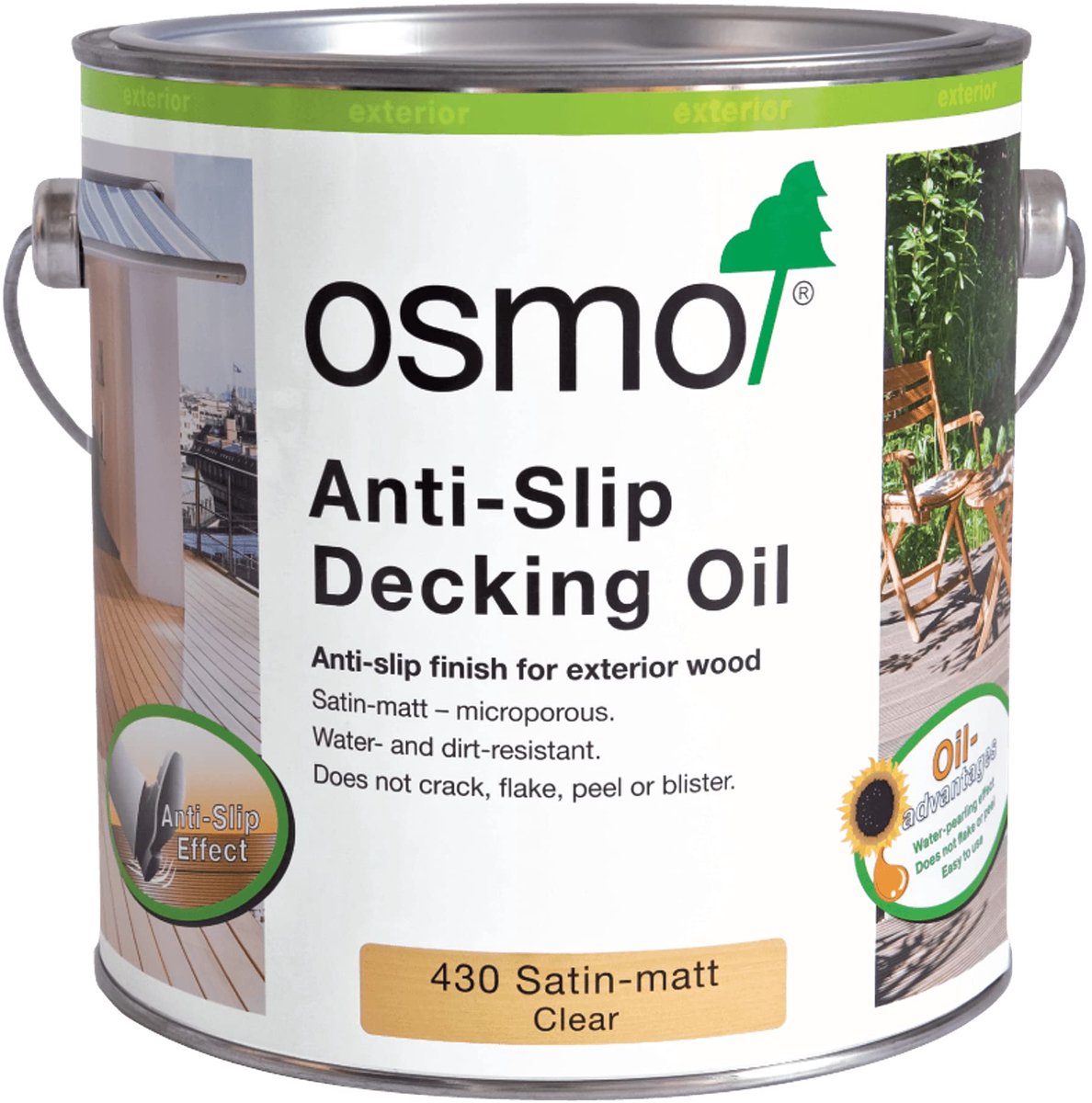 SnelShoppen - Osmo Anti Slip Decking Olie 750ml - Houtbescherming, Waterafstotend, UV Bescherming, Ideaal voor Terrassen en Tuinmeubelen