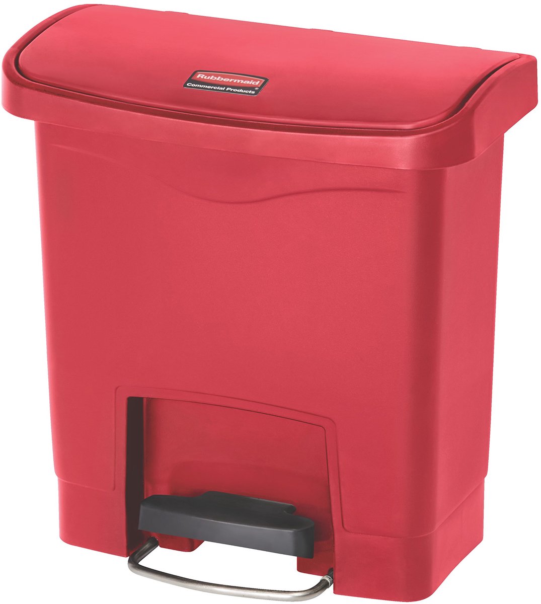 SnelShoppen - Step-On Afvalbak 15L - Hars, Pedaal, Rood - Handfree Afvalbeheer voor Keuken, Kantoor, Camping, Feest - Slim Jim Design