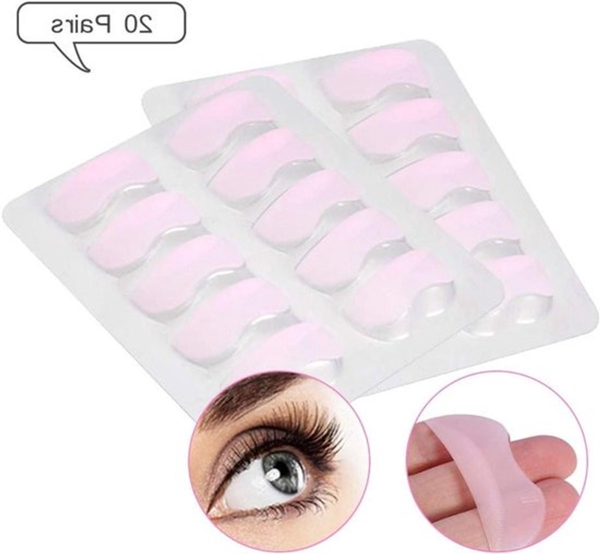 Wimper perm krultang siliconen schild pads - Set van 20 stuks - Voor wimper lifting en krullen - Make-up accessoire met siliconen pads.