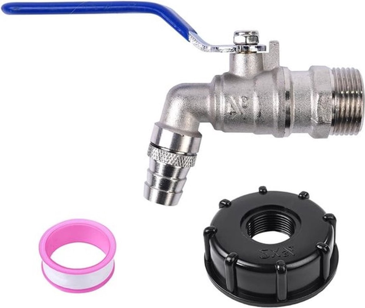 Messingkraan voor tonnenvat - Duurzame watertankadapter - Handig speciaal ventiel