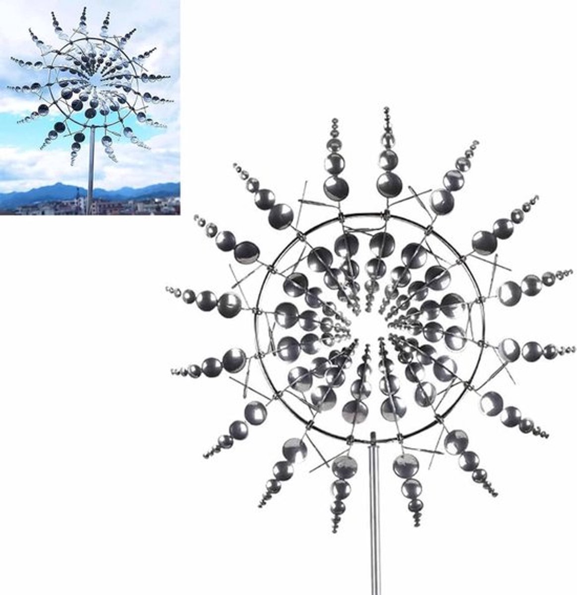 Magische 3D Metalen Windmolen voor Tuin, Patio en Landschapsdecoratie - Weerbestendig en Uniek Design