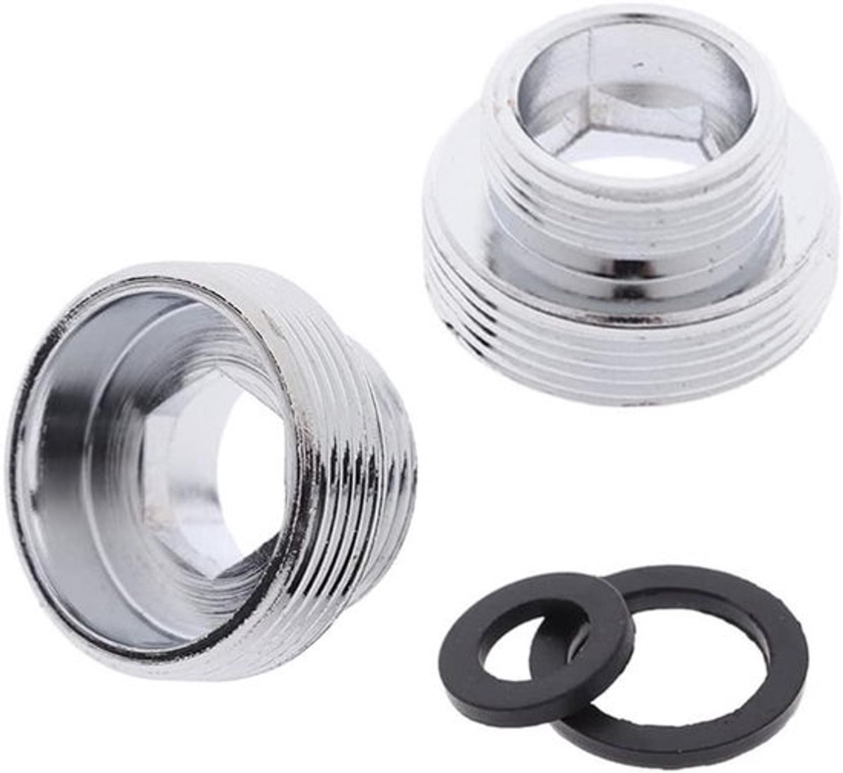 Set van 2 waterzuiverende kraanadapters voor badkamer en keuken met NPT mannelijke naar buitendraad aansluiting - 22 mm (M22) tot 28 mm (M28) - Eenvoudige installatie