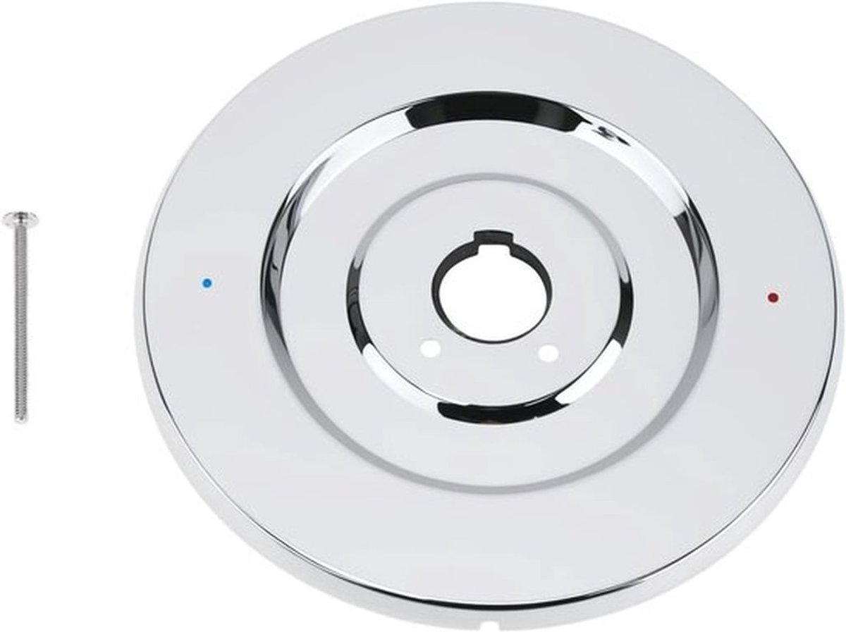 Chroom Rosette voor enkele handbad- en douchekranen - 17.8 cm, geschikt voor Moen 16090, zilver, vervangingsonderdeel, badkameraccessoires, hoogwaardige kwaliteit