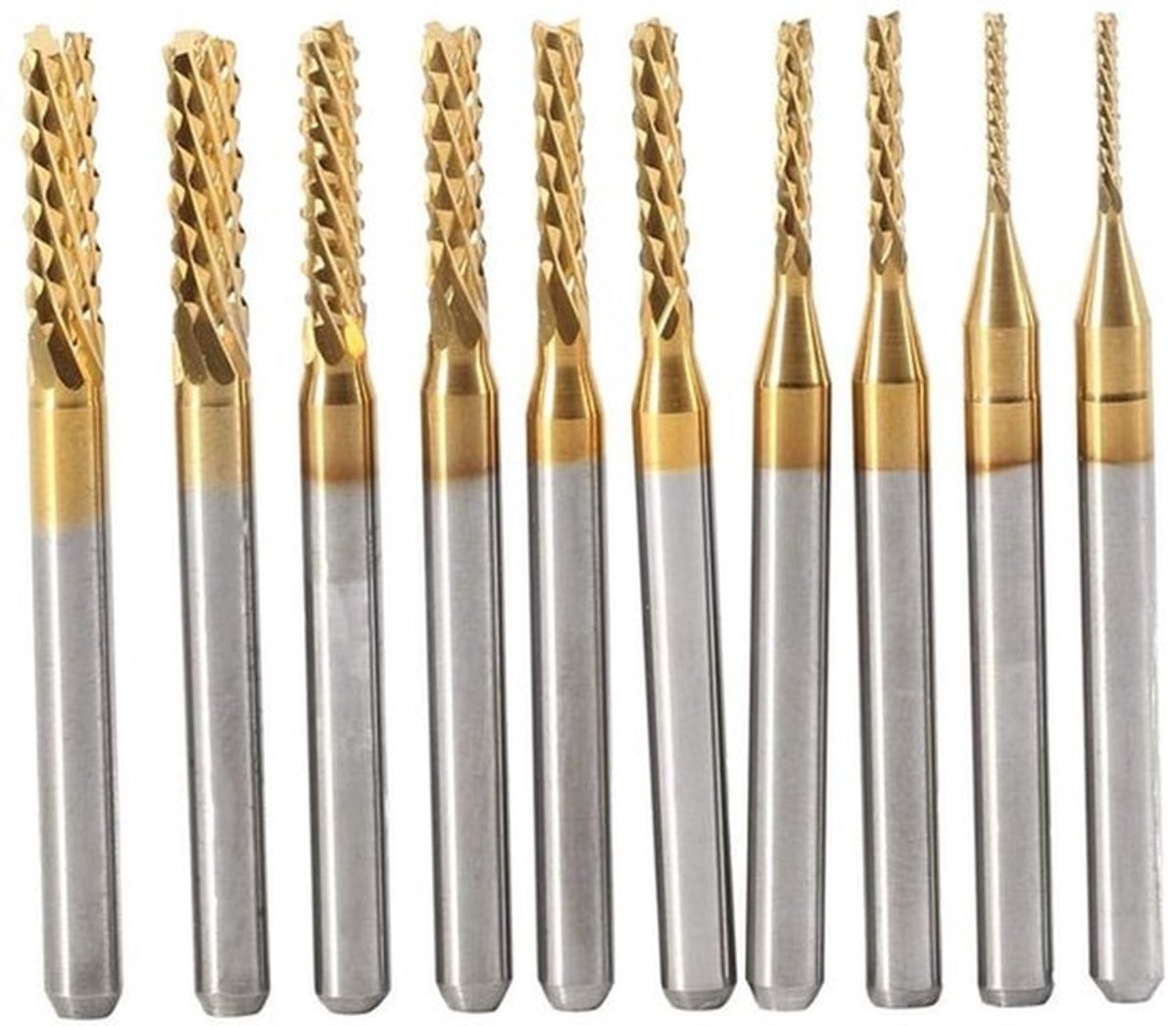 10 Stuks Coated End Mill CNC Freesgereedschap van Hardmetaal 1-3mm voor Precisiefrezen en Houtbewerking