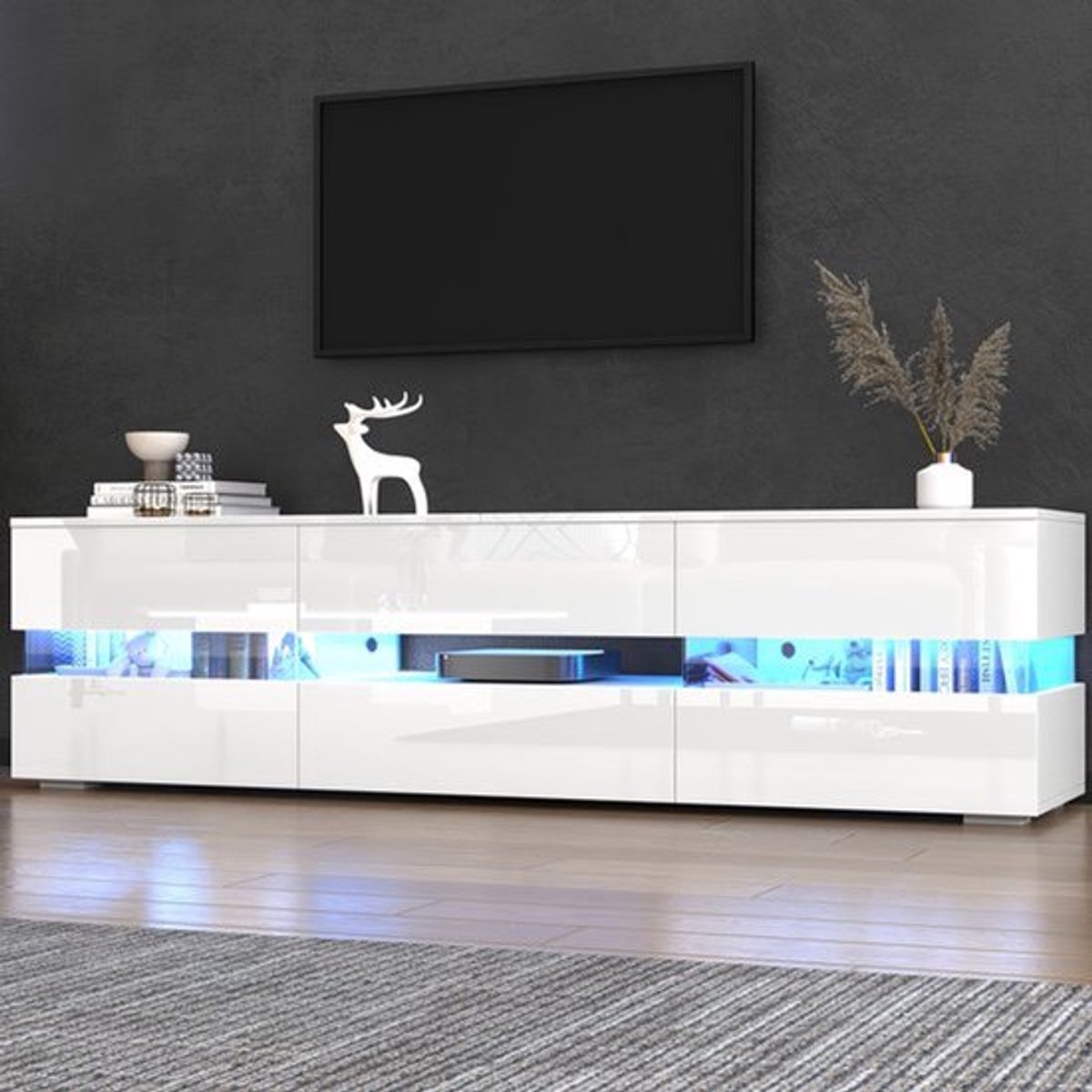 Tv-meubel – TV Kast – TV Meubel – TV Dressoir – Hoogglans Meubel – Wit Hoogglans – Geschik