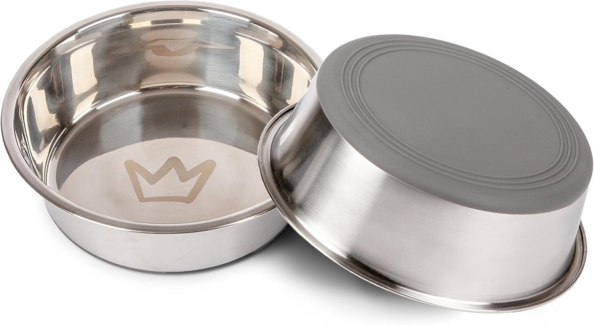 SnelShoppen - Hondenbak Roestvrij Staal - 2 Stuks - 1750 ml Antislip Voerbak Honden - Vaatwasmachinebestendige Hondenbak voor Grote Honden - BPA-vrij