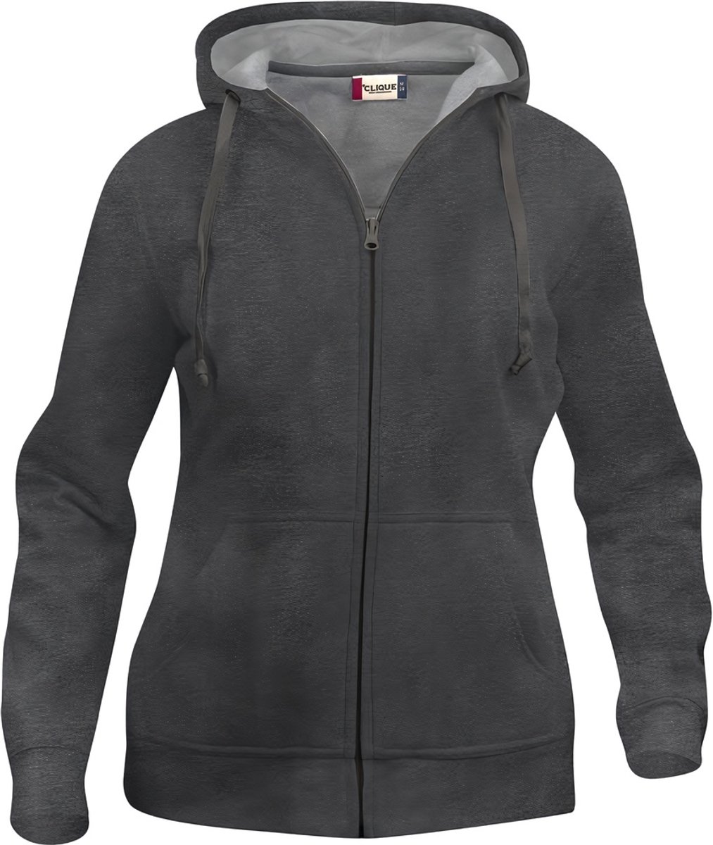 Basic hoody full zip ds antraciet mélange xs