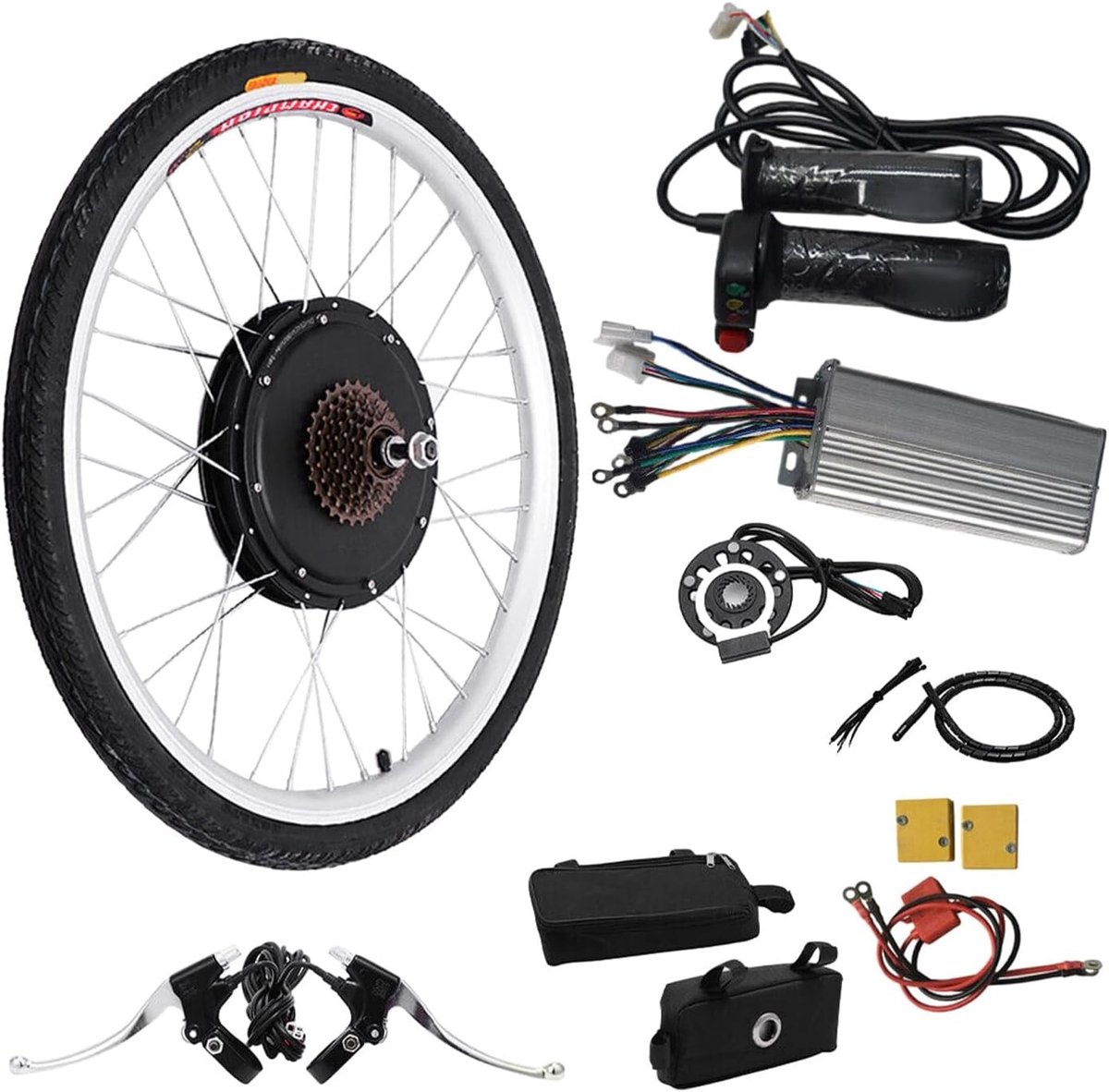 Achterwielset 1000 W voor fietsen, 26 inch velgen, geschikt voor 26 inch banden en mountainbikes