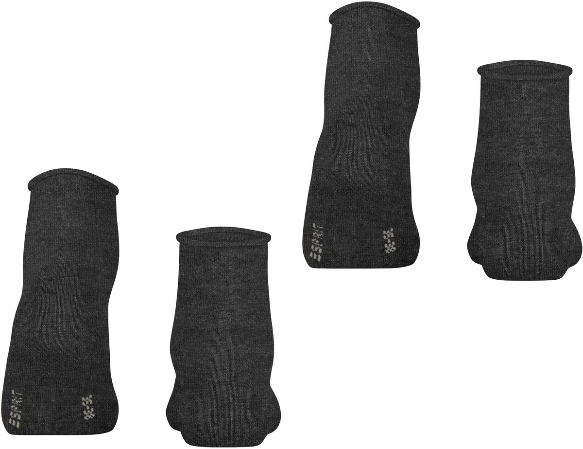 Esprit Icy Dots 2 Pack eenkleurig katoen multipack sokken dames grijs - maat 39-42