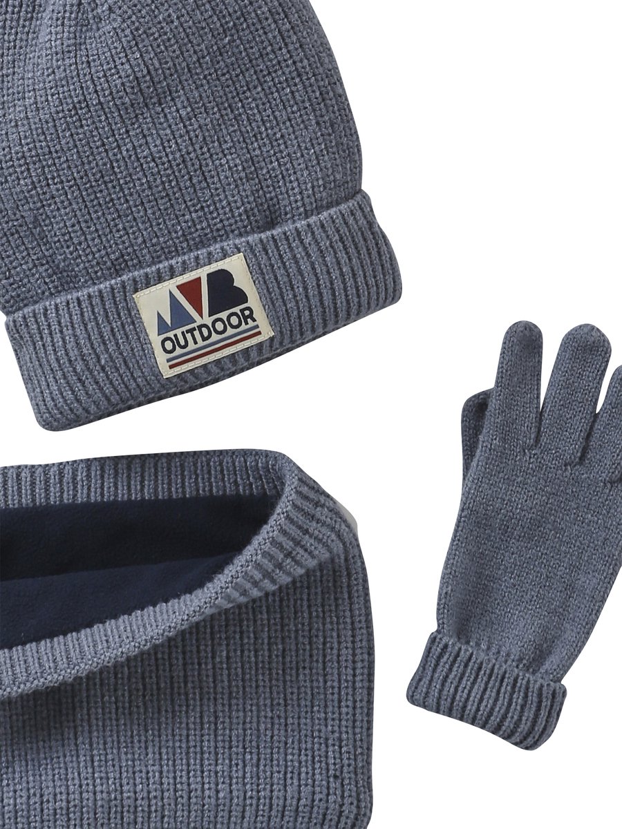 Vertbaudet Babyset jongen muts + snood + wanten/handschoenen « Outdoor »