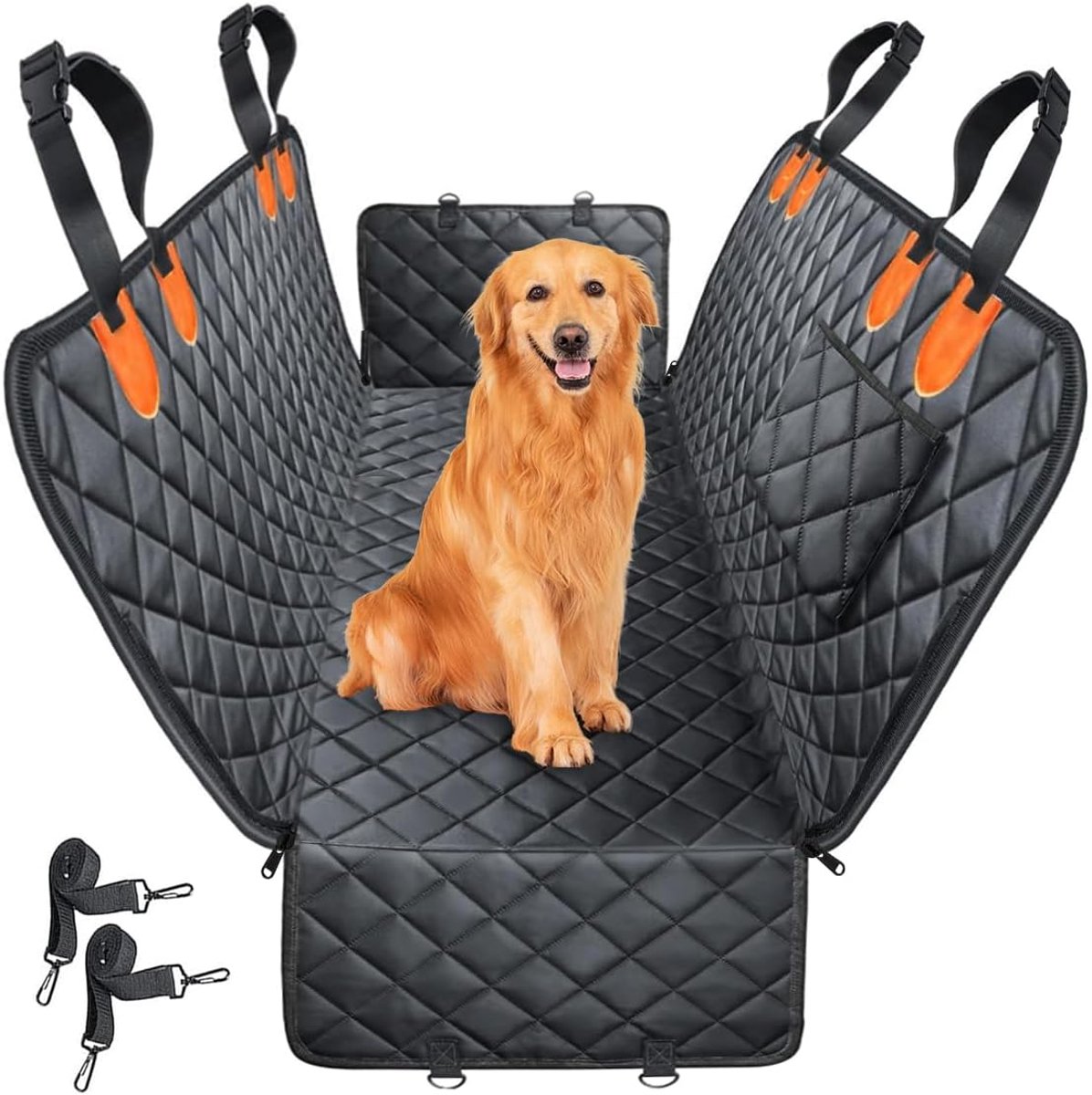 SnelShoppen - Achterbankhoes voor honden 137x147 cm - waterdicht, antislip, met zijbescherming en ramen - veiligheidsgordel - geschikt voor auto, SUV,
