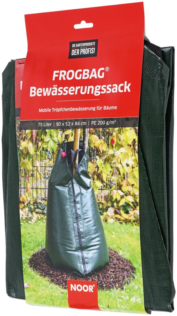 SnelShoppen - NOOR Frogbag Irrigatiezak 75 liter, Premium Druppelirrigatie voor Bomen, 90x52x84 cm, Herbruikbaar PE, Voor Stamomtrek 8-30 cm, Mobiele