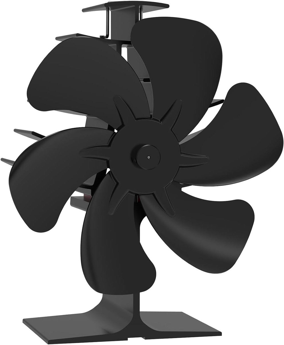 Haard Ventilator - Warmte Ventilator - Warmte Verspreiden - Zonder Stroom - Einzelner Kopf - Zwart