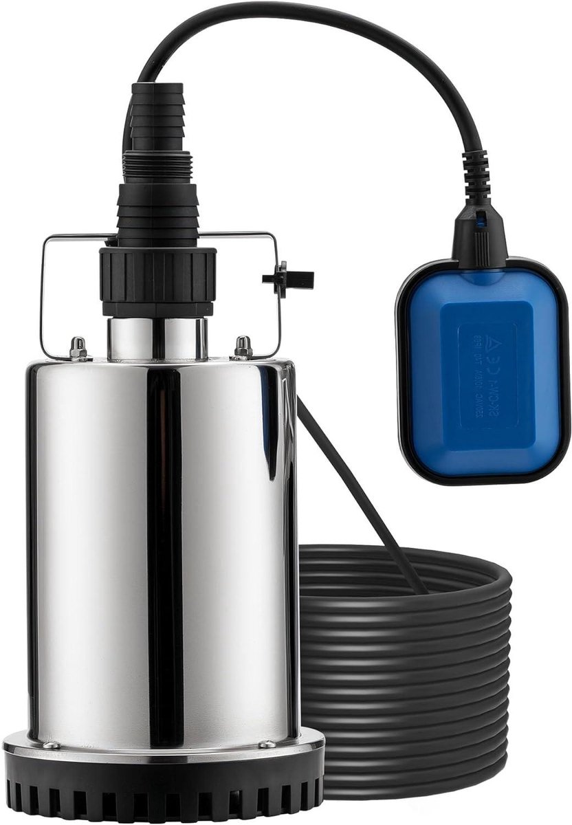 Dompelpomp - Vuilwaterpomp - Water Wegpompen - Vuildeeltjes tot 5mm - 7500l/u - Zilverkleurig