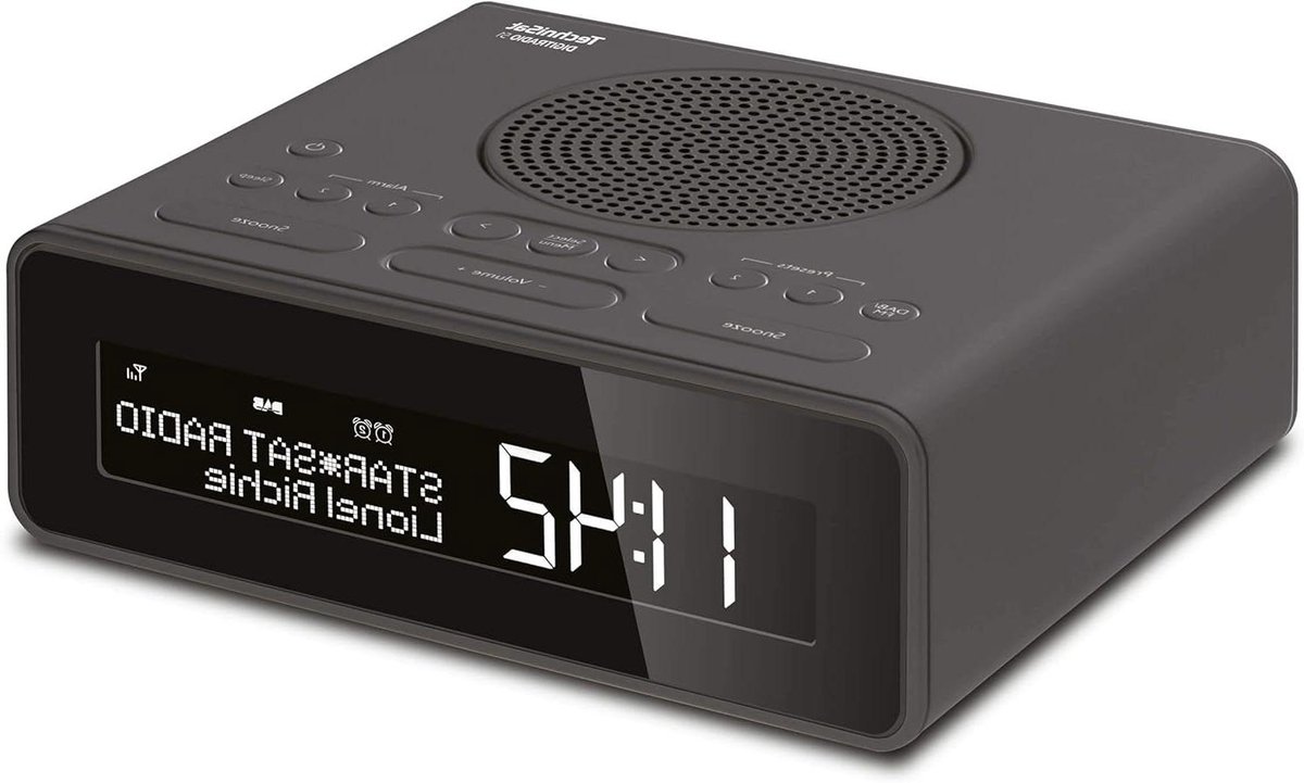 Digitale Wekker Radio - DAB+ FM - Ontspannen Wakker Worden - Twee Alarmtijden - 1.5 Watt - Zwart