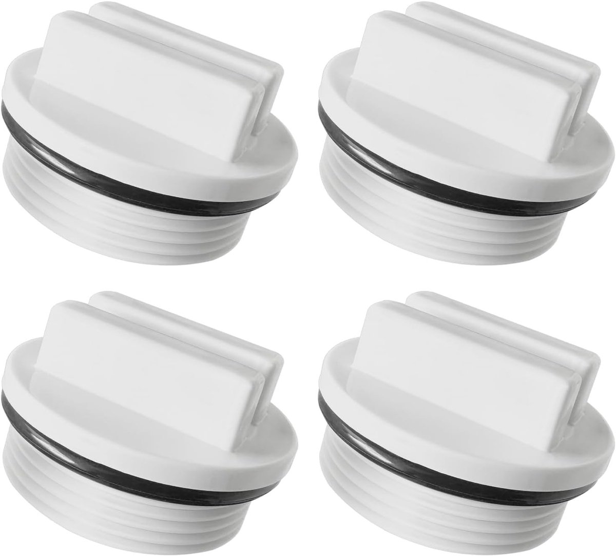 Set van 4 Stoppen voor Zwembad en Spa, 1.5 Inch, Winterstopfilter, Afvoerschroef met O-Ring en Winterkap voor Inlaatmondstuk