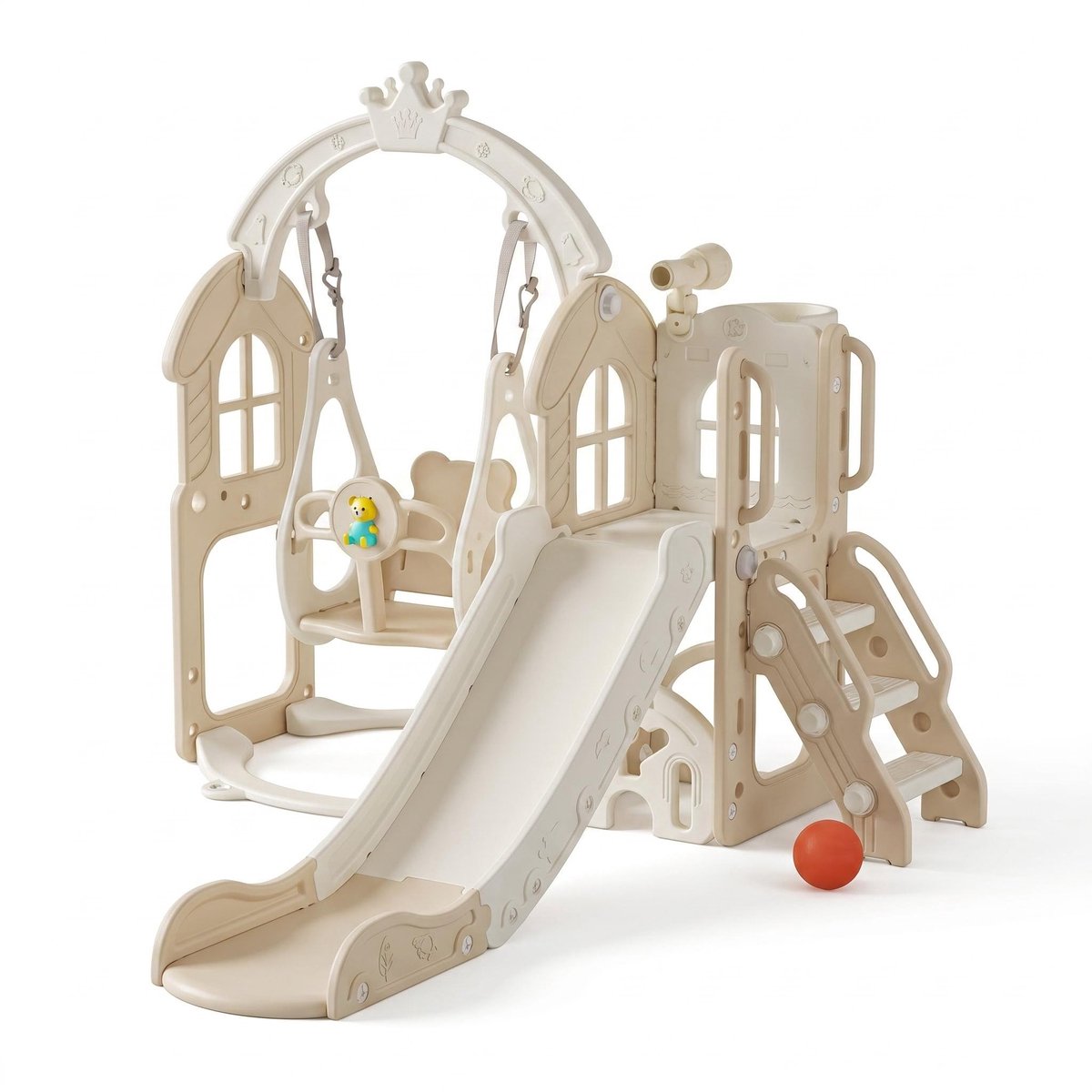 Russle Speeltoestel Toren Natural met Schommel en Glijbaan - Beige