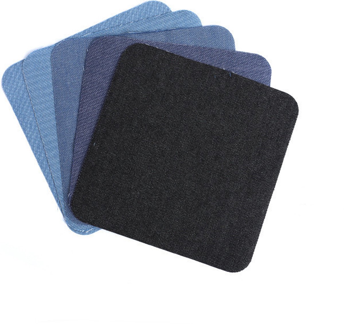 Vierkante strijkpatches voor jeans, 5-pack 12.5x12.5 cm