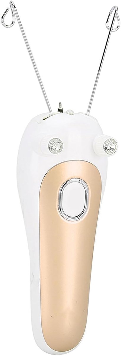 SnelShoppen - Elektrische epilator voor gezicht, oplaadbare epilator met katoenen draad, epilator voor armen en benen in goudkleur, ideaal voor thuisg
