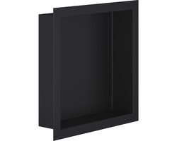 Sanigate Inbouwnis Mat zwart 30x30x7 cm – RVS Douchenis / Wandnis voor Badkamer | Verzonken Inbouw