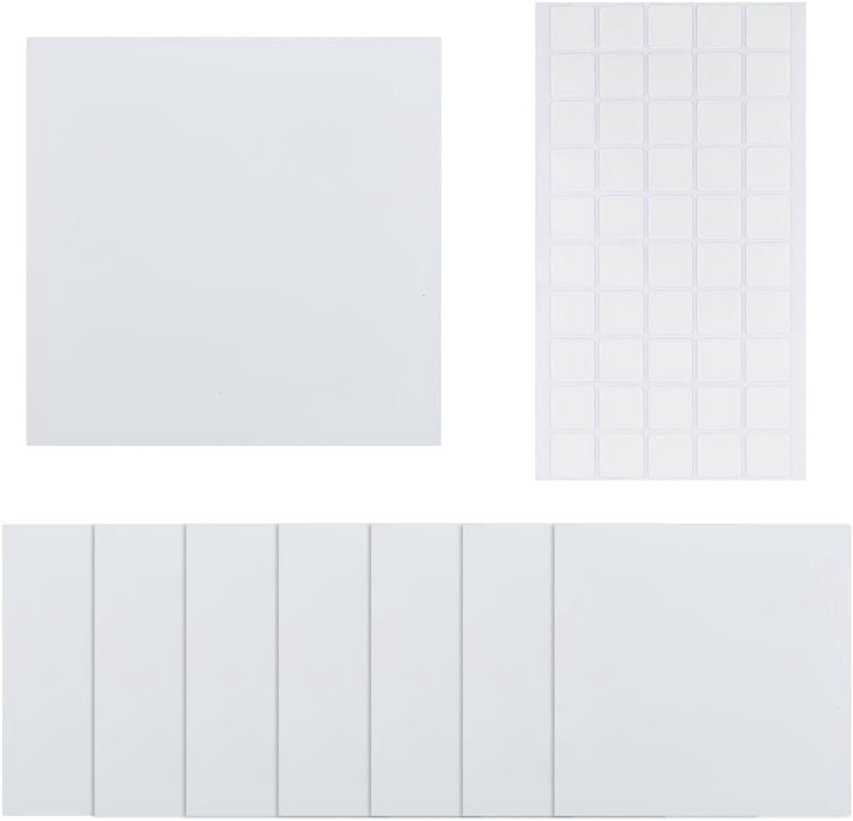 8 Stuks Plastic Vlakke Blanke Platen 18cm voor Wandreparatie met Dubbelzijdige Tape - Stofdichte Dekplaat voor Muur- en Gipsplaatgaten