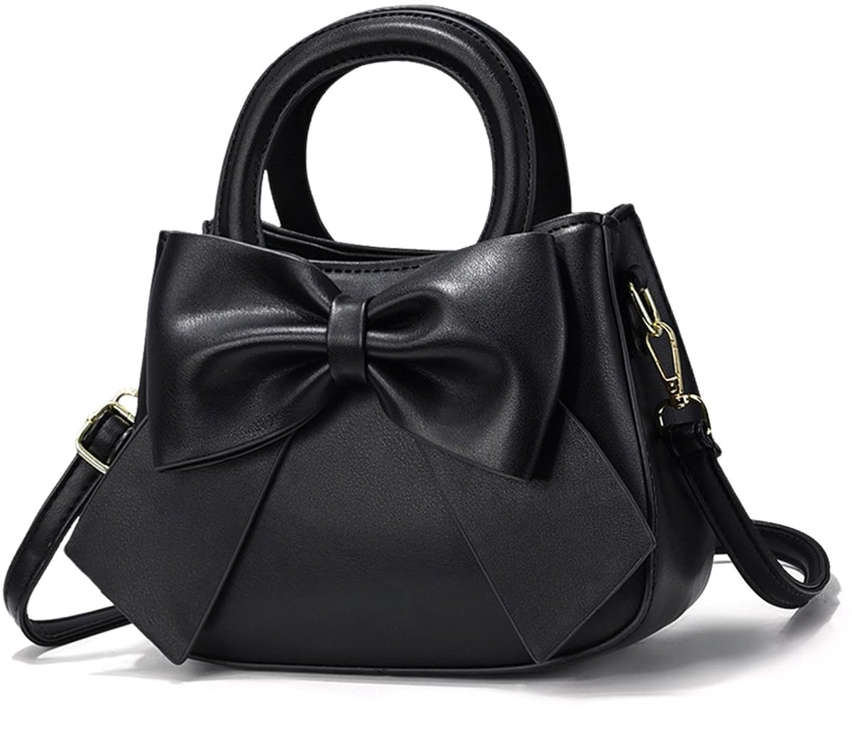 QTTVBTNA -Dames Handtas - Klein Schoudertasje - Zwart, 22×9×17 cm, synthetisch leer - Toprits, 2 ritvakken - Incl. verstelbare riem - Als clutch, crossbody of schoudertas - Cadeau voor moeder en vrouw