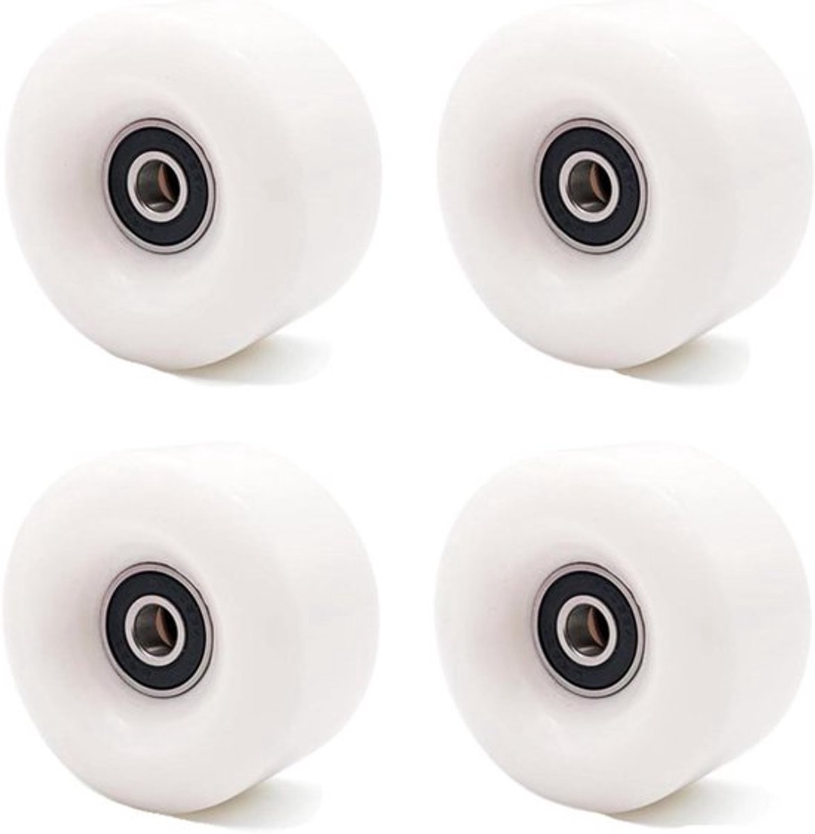 Dubbele rij rolschaatsen accessoires Set van 4 wielen 58 x 32 mm Vervanging quad-skate skateboard wielen met lagers Wit