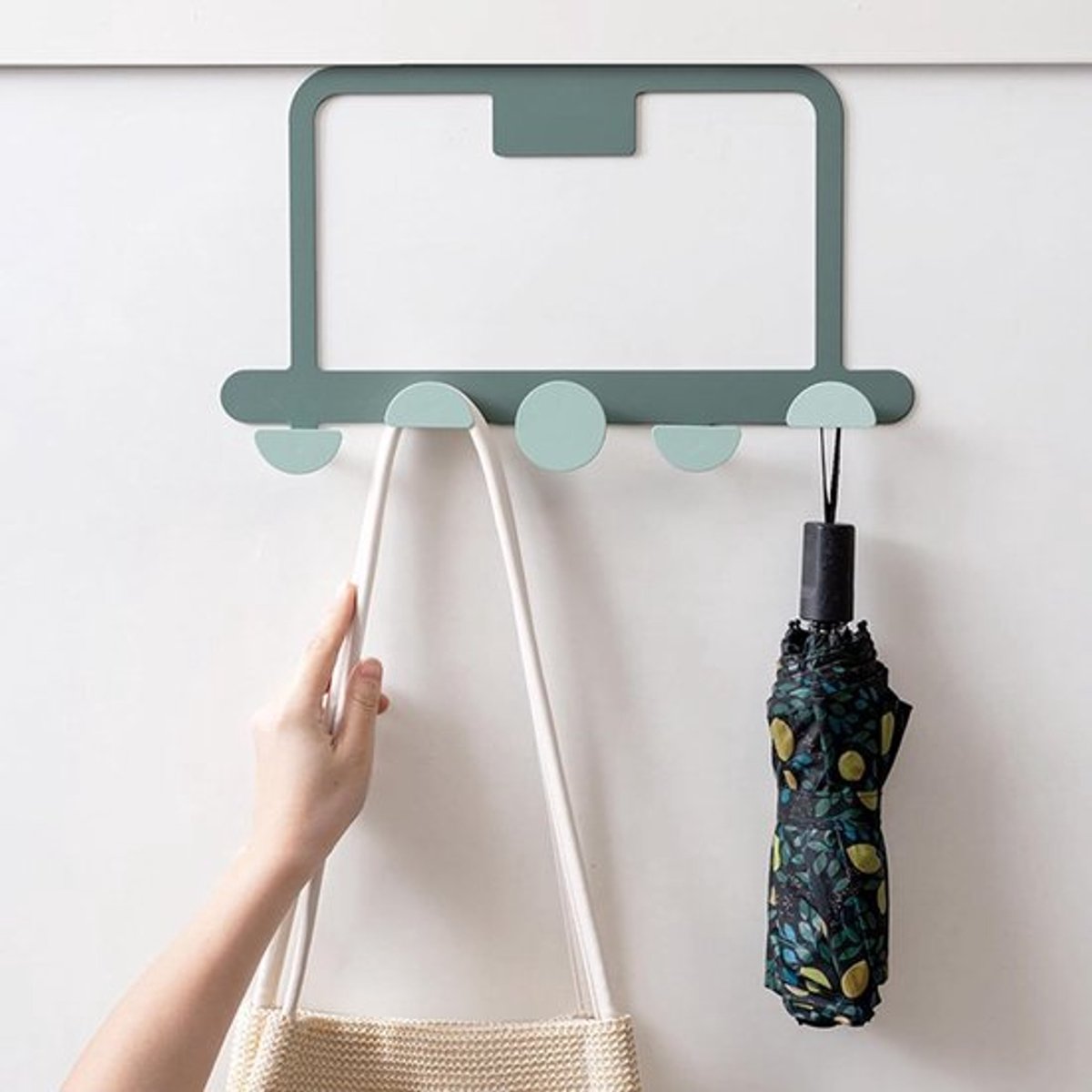 Ruimtebesparende zware deurhaken, stevige organizer met 5 haken voor jassen en accessoires