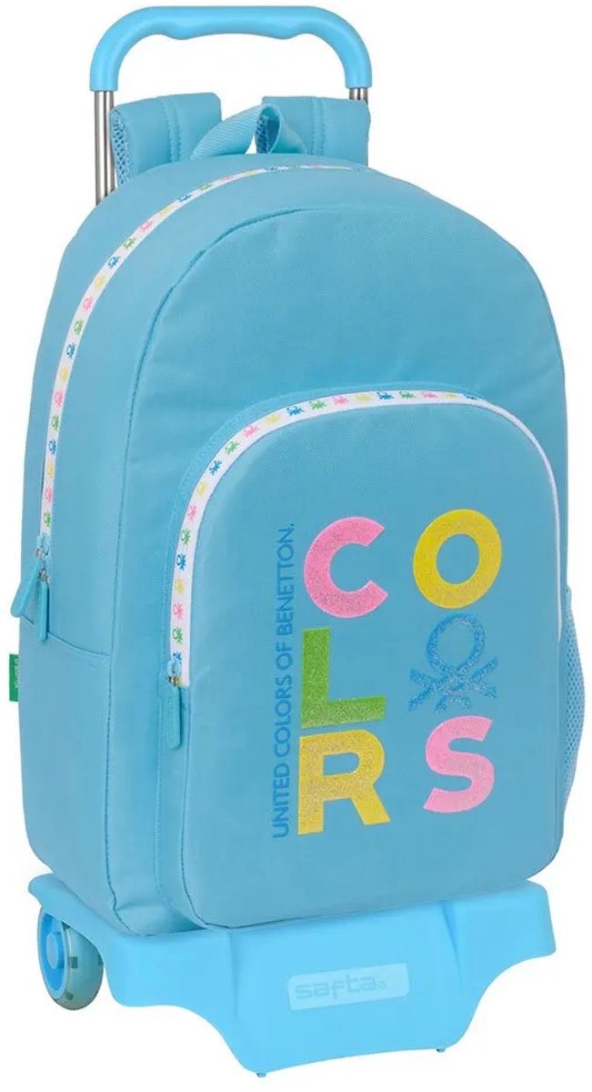 Benetton Schoolrugzak Met Wielen Benetton Spring Hemelsblauw 30 X 46 X 14 Cm