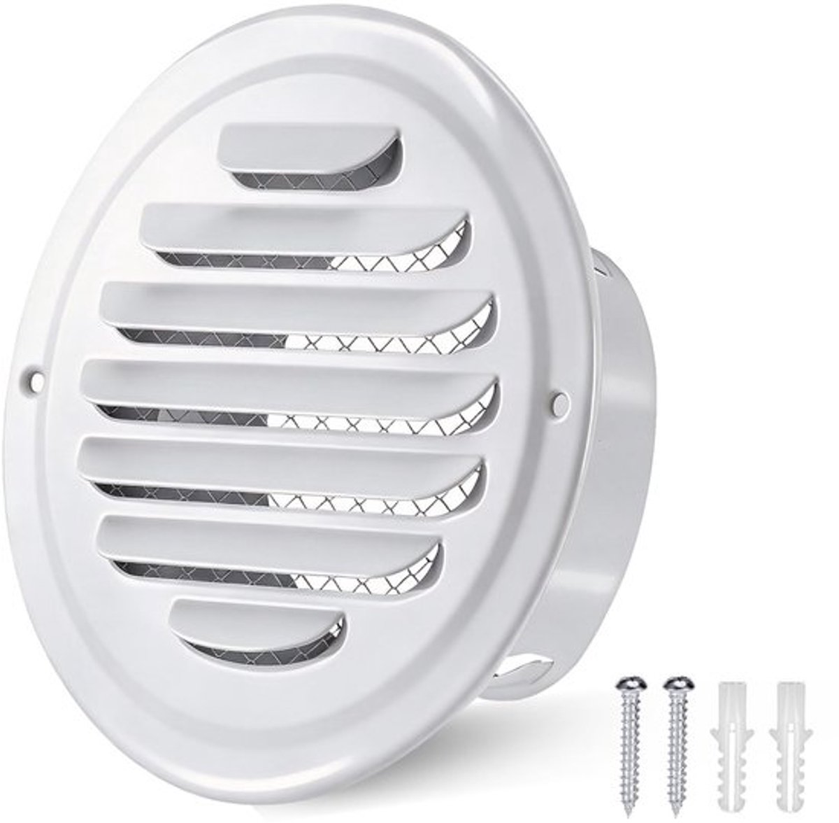Ventilatierooster 100 mm - Roestvrij Staal - Afzuigventiel - Ventilatierooster Wit - Ronde Ventilatieopening - Duurzaam en Esthetisch