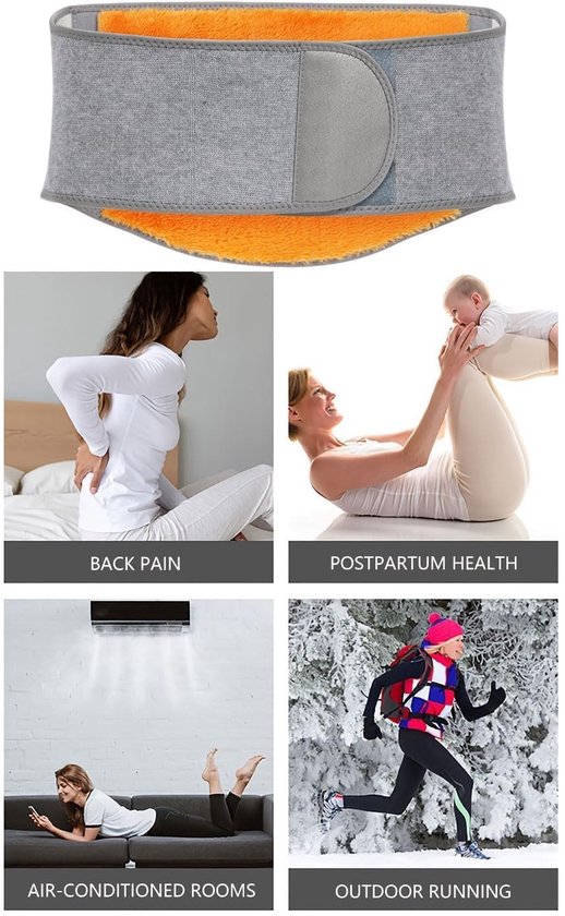 Warmteband voor de Rug en Nieren, Plush Lumbale Ondersteuning, Unisex Verwarmingsband voor Wintergebruik, Maat L — afbeelding 3