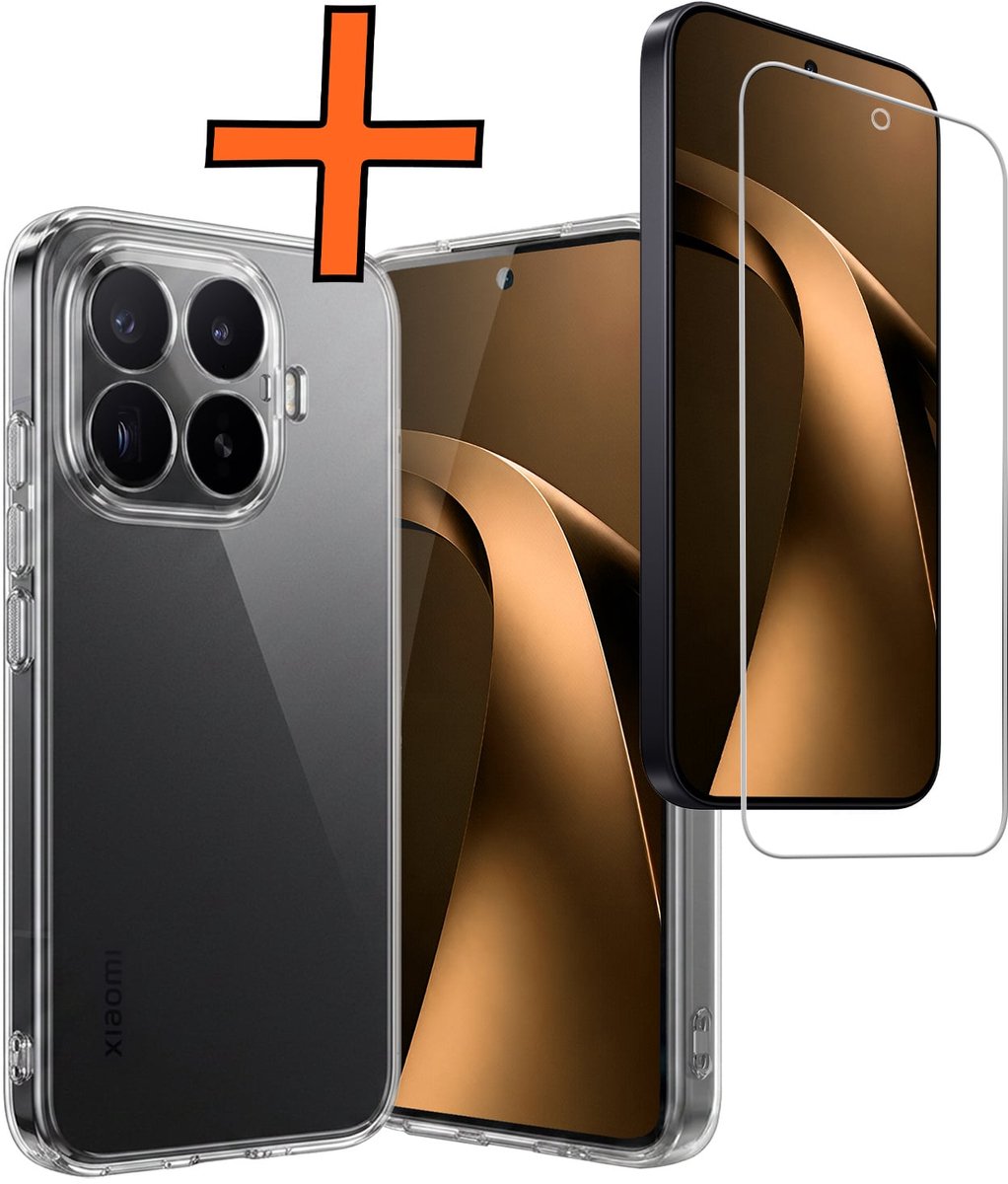Hoes - Met Screenprotector - Geschikt voor Xiaomi 17T - Sterk & Shockproof - Back Cover - Siliconen Case - Telefoon Hoes - Transparant