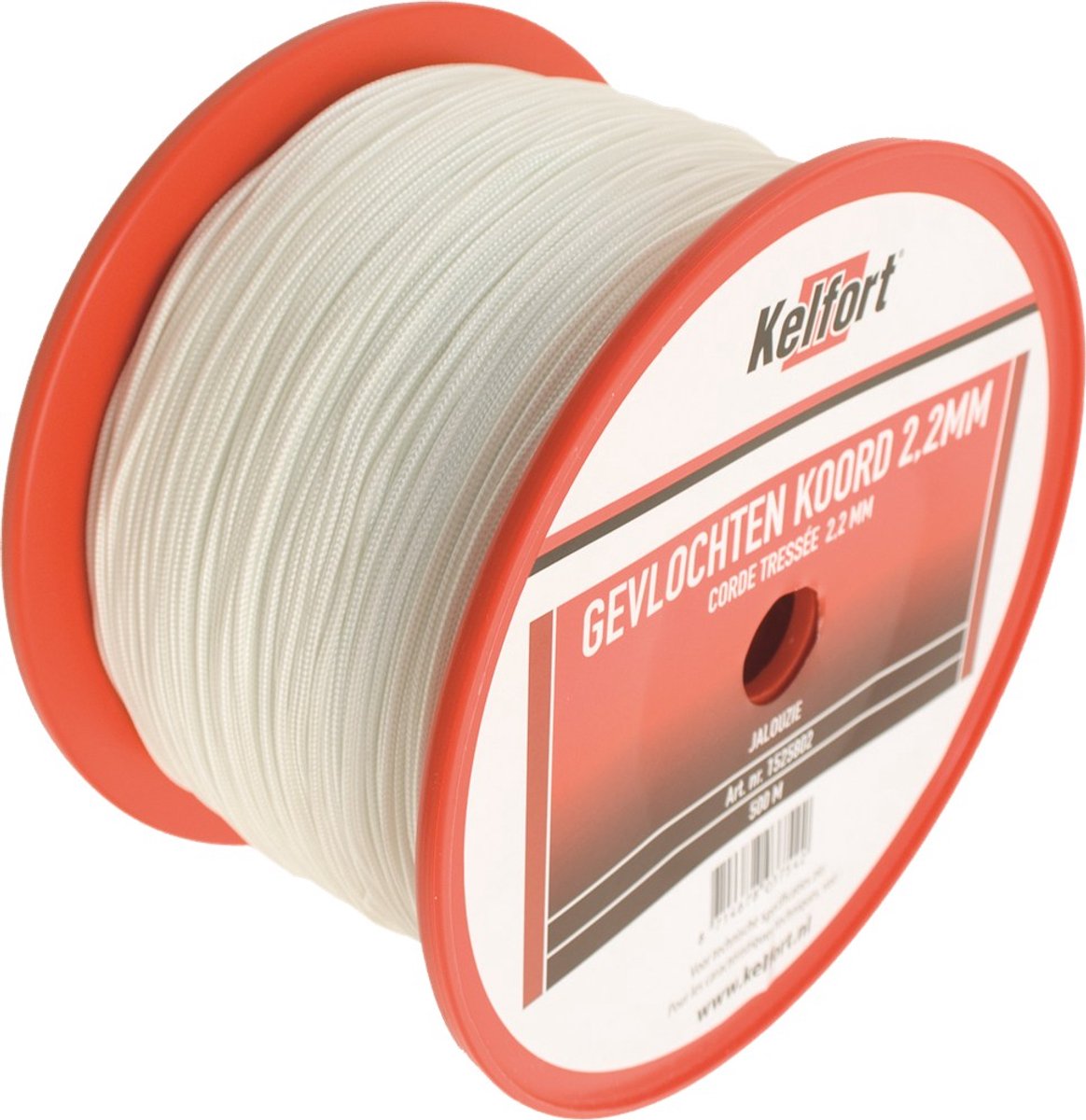 Kelfort Nylonkoord wit gevlochten 3mm