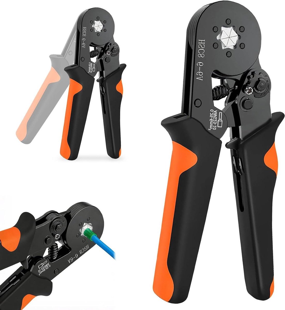 Krimptang Adereindhulzen - Wire Crimper - Elektrische Installaties - Zelfverstelbaar - 0-6 mm² - Zilver