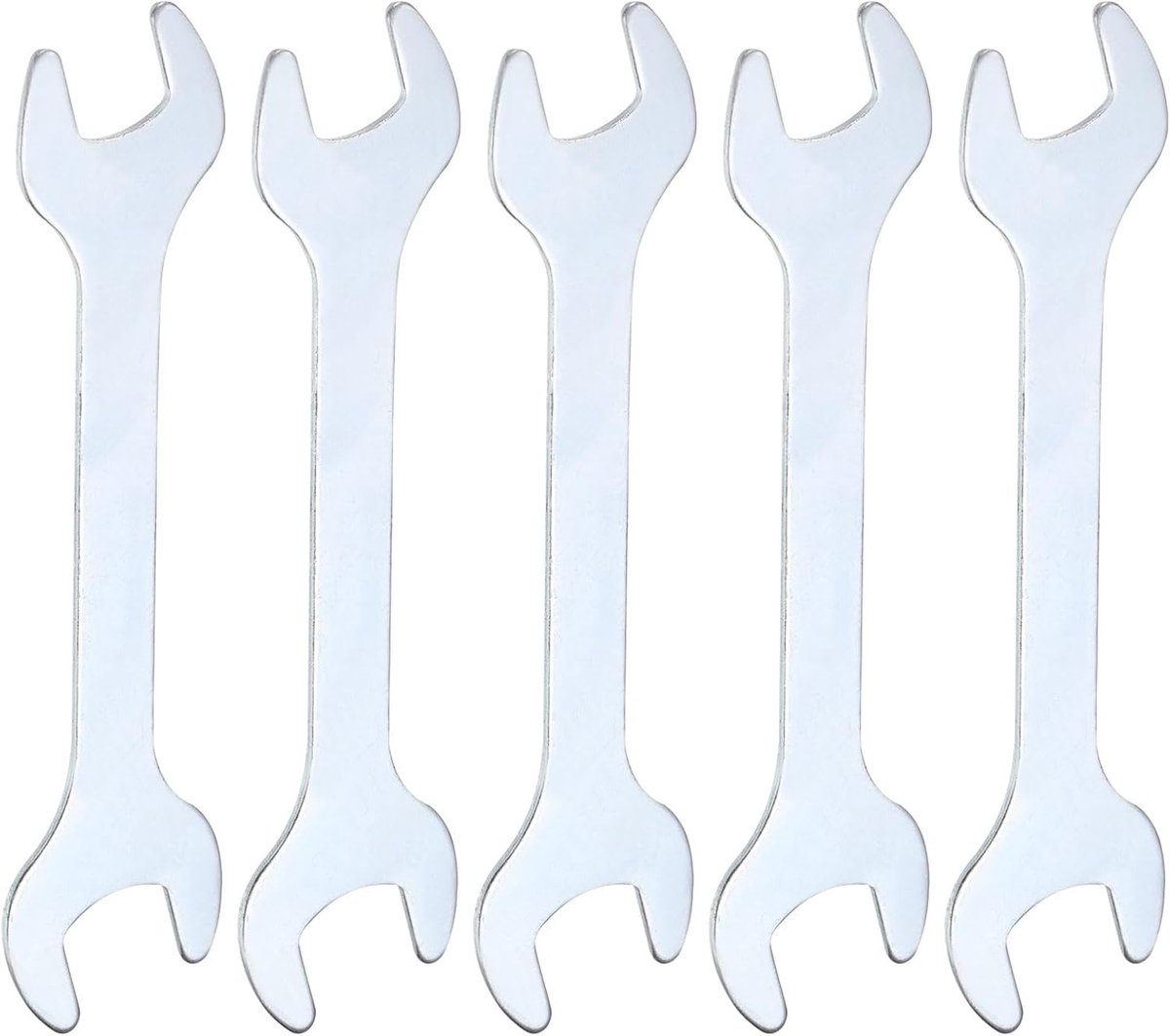 5 stuks dubbelzijdige dunne sleutels 10 mm x 12 mm metrisch super dunne kleine platte kop sleutel verzinkte steeksleutel voor autoreparatie meubelmontage