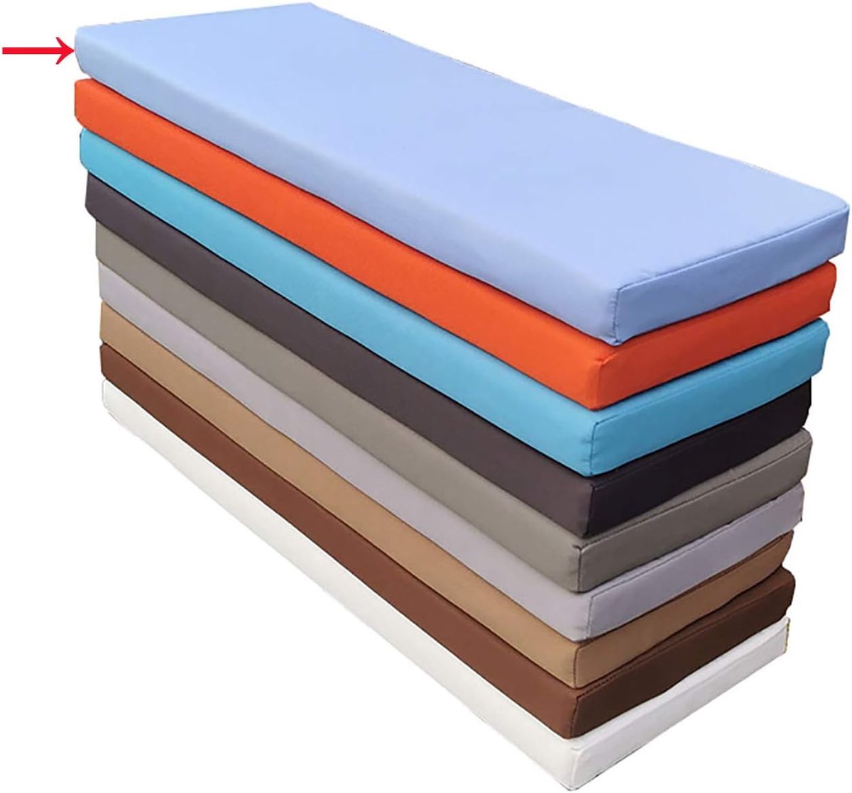 wangk Dikke bekleding gewatteerd kussen vloerkussen, bankkussen antislip rechthoek bankkussen, bankmeubilair outdoor kussen-blauw 150×40×5cm (59×15×2in)