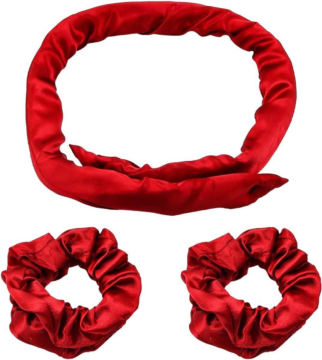 Haar krultang - Zonder hitte - Haar stylen - Zacht en herbruikbaar - 10x5x5 cm - Rood