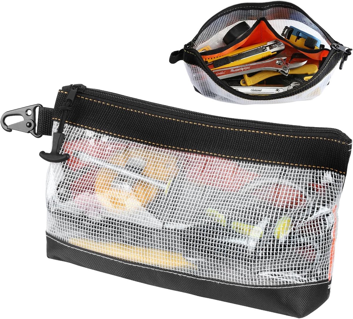 SnelShoppen - 4 Stuks Draagbare Transparante Gereedschapstas - Waterdichte Zipper Pouch van PVC - Antistatisch - Organizer voor Kleine Onderdelen en M