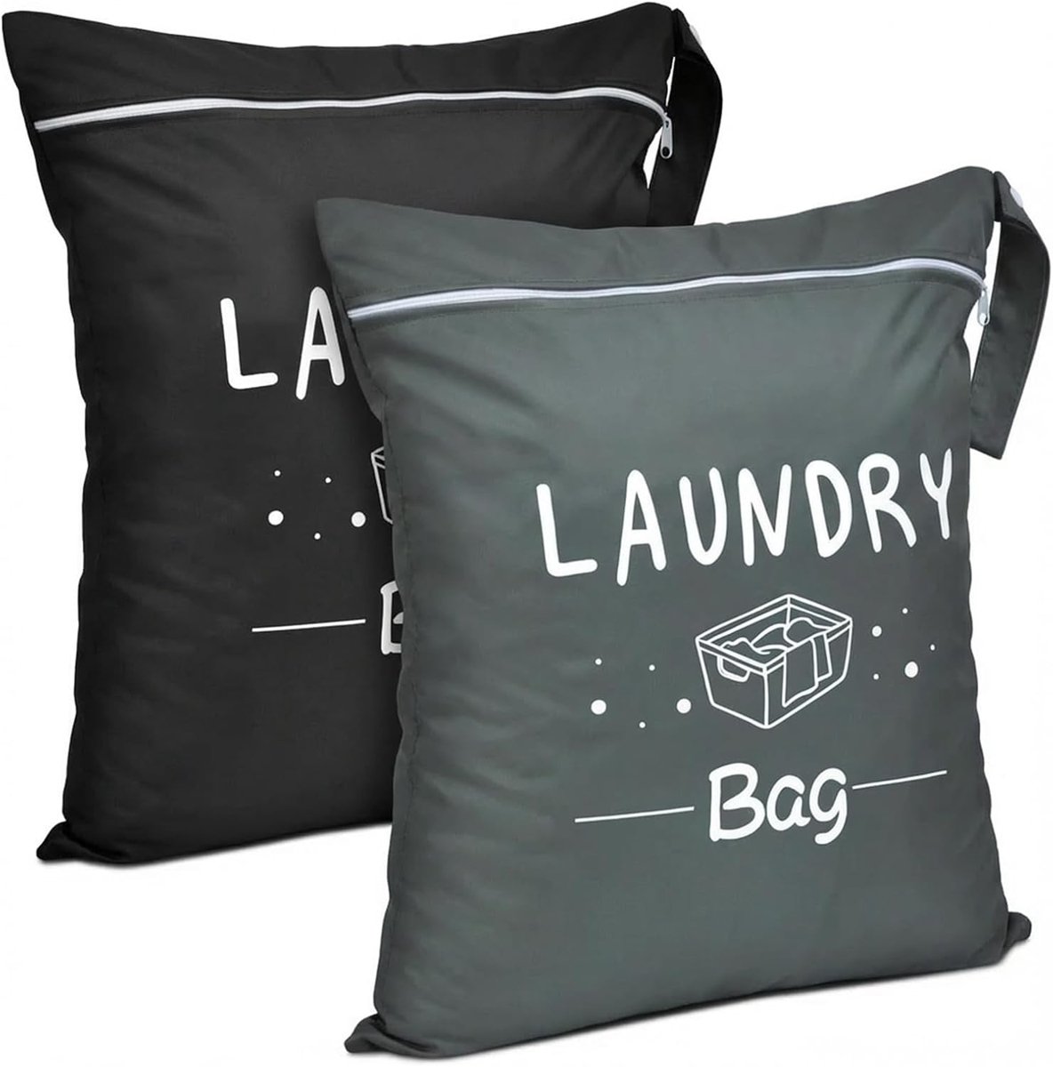 SnelShoppen - Reis Tas Vuil Wasgoed Waterdichte Tas met Rits voor Vuil Wasgoed Badkleding Droog Wasgoed Tas Kamperen Wasbaar (Bordeaux + Marineblauw)