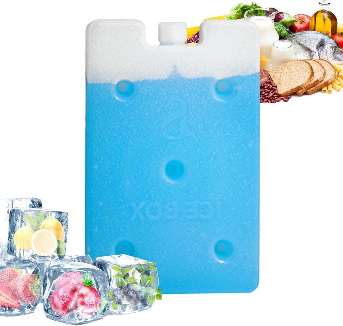 Koelelement Koelbox - Herbruikbaar Koelpak - Eten Koud Houden - Compact En Draagbaar - 400 ml - Blauw