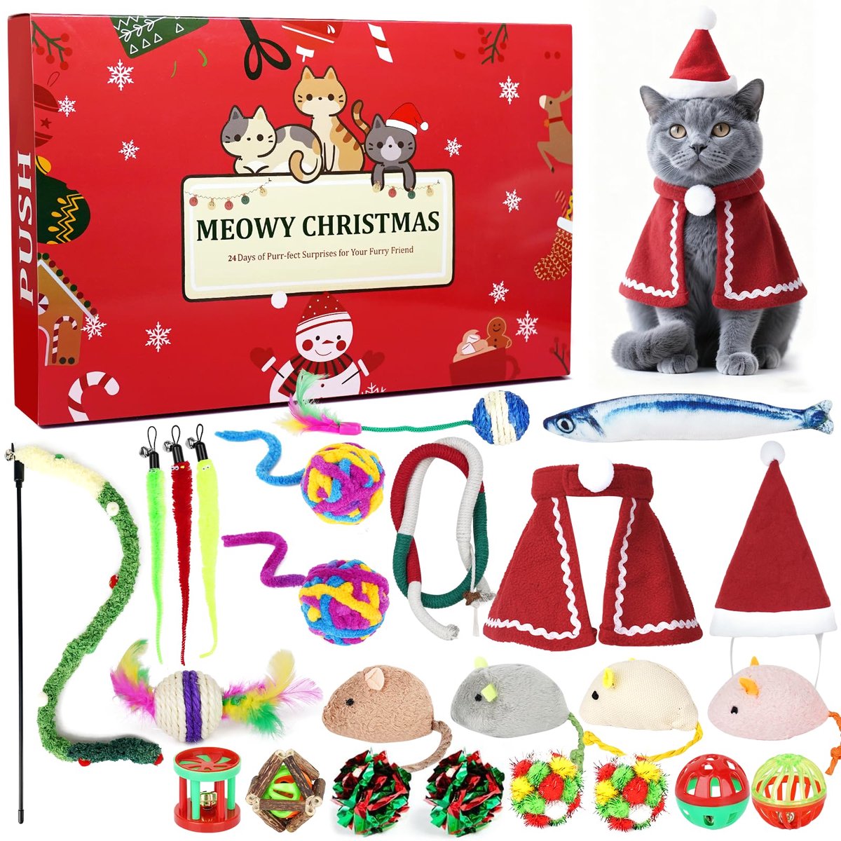 SnelShoppen - ANOTION Adventskalenders 2025, 24 Dagen Speelgoed Aftelkalender voor Kerstmis, Leuk Voor Kinderen, Voor Gezellige Feestdagen, Creatieve