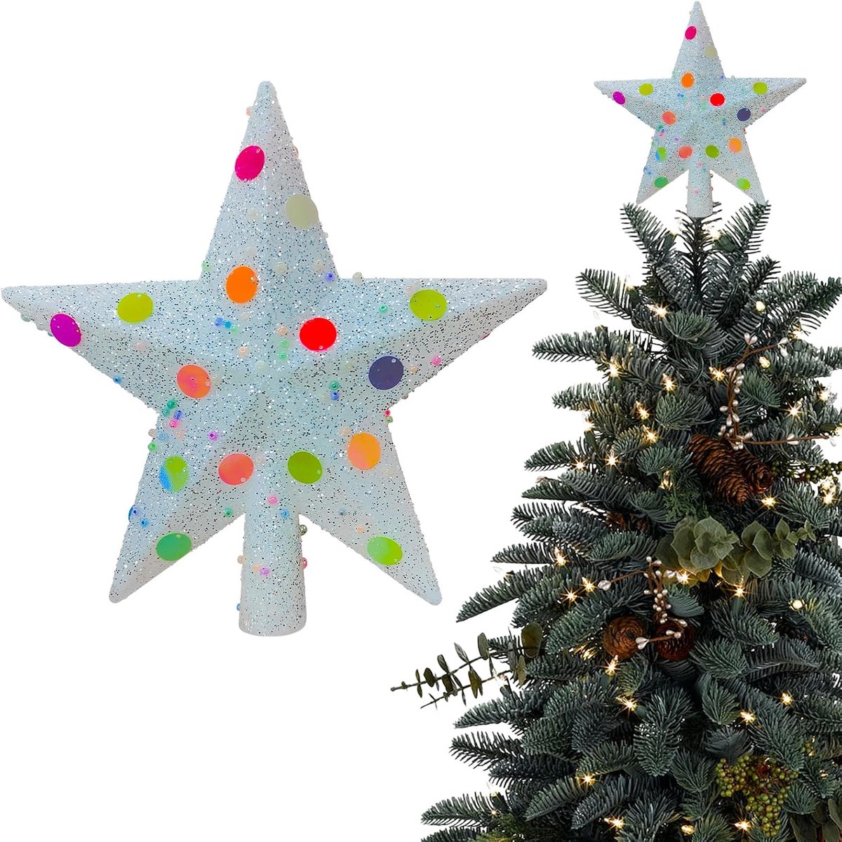 Kerstboompiek Kerststerren Kerstdecoraties Kerstboom Top Kerstster voor Woondecoratie