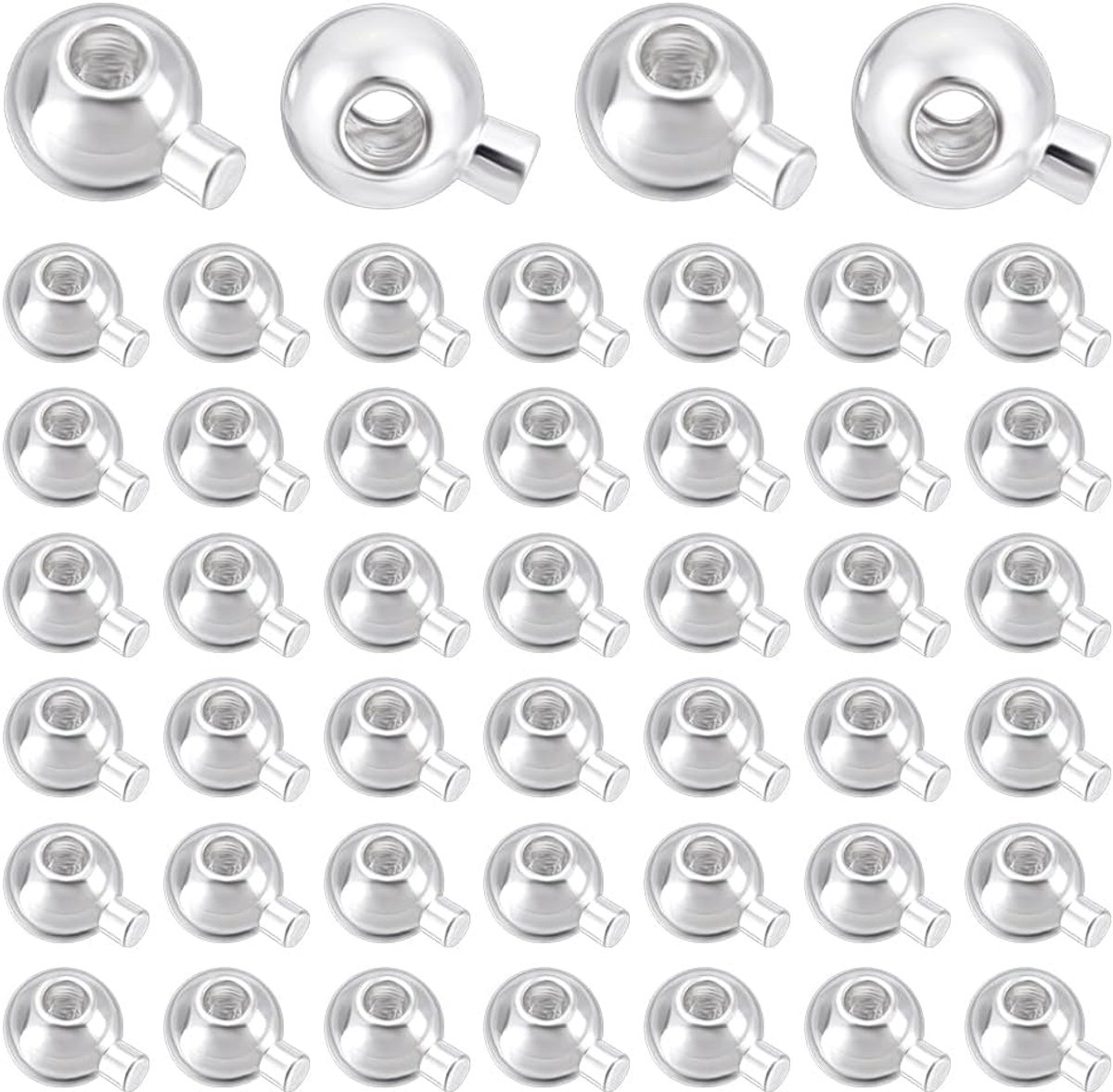 Kralen 925 sterling zilver geplateerd ronde afstandhouders krimpkralen metalen stopper groothandel