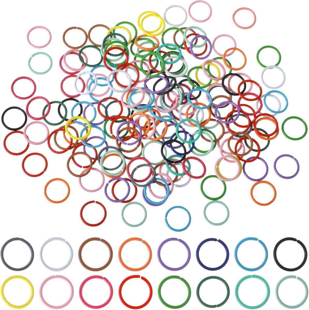 10mm Gekleurde Jump Ring, 160Pcs 16 Kleuren Open Jump Ringen voor Sieraden Maken O Ring Connectors Diy Ambachten Armband Oorbel Choker Kettingen Maken