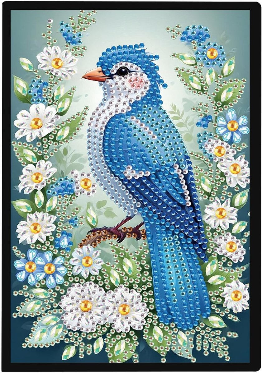 Diamond Painting Notitieboek, blanco, diamond painting, A5, diamond painting, diamonds, geheime dagboek, schetsboek, vol gel, bloemen, volwassenen, cadeau, notitieboek, schetsboek