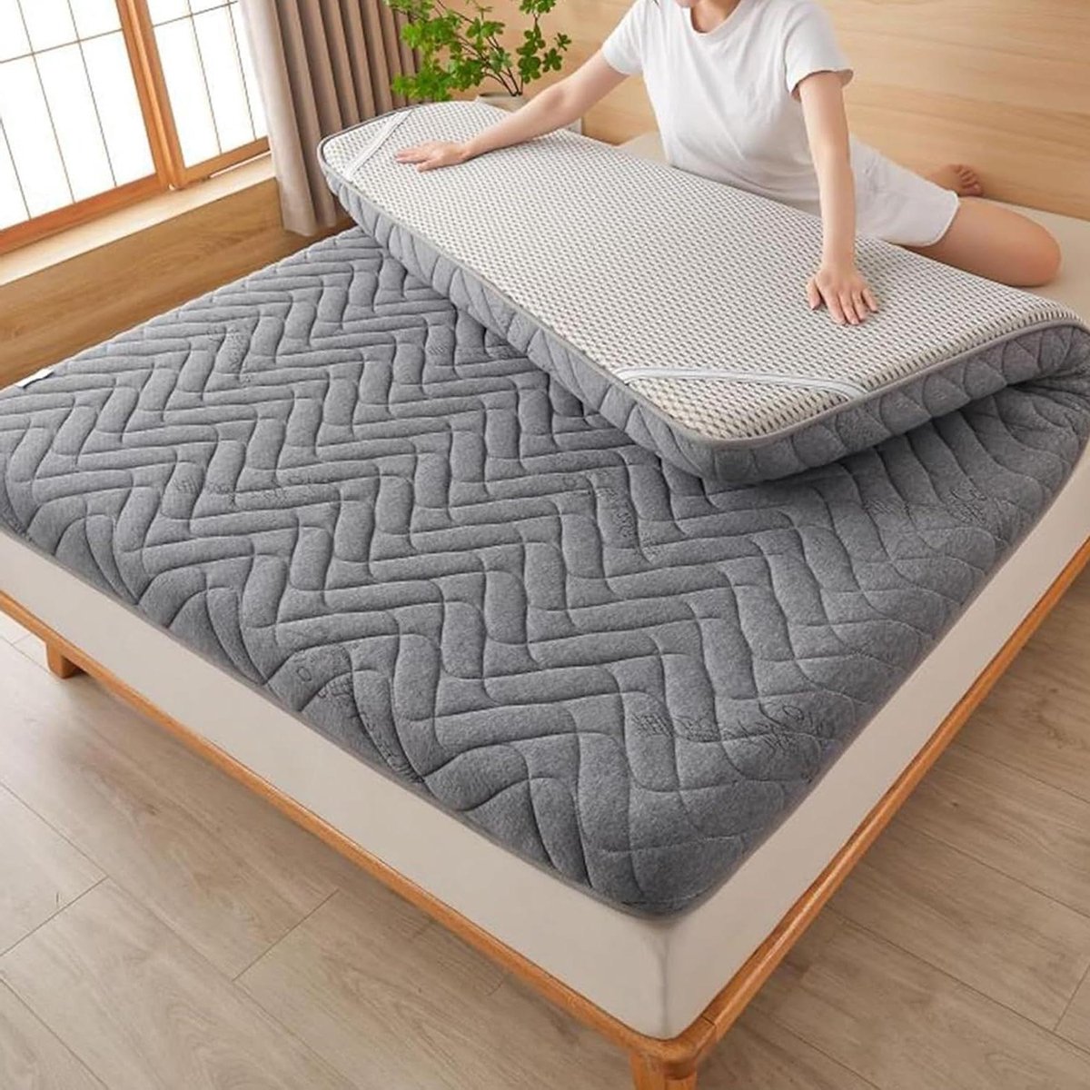 Japanse Vloermatras - Futon Matras Tatami - Comfortabel Slapen - Ergonomisch Ontwerp - 90 x 200 cm - Niet gespecificeerd