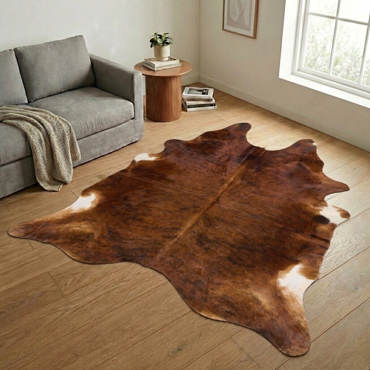 Koeienhuid Vloerkleed XXL (Extra Groot) - Effen-solid - 236 x 236 cm - Koeienkleed / Koeienvel / Dierenvel / Dierenhuid / Koehuid Tapijt