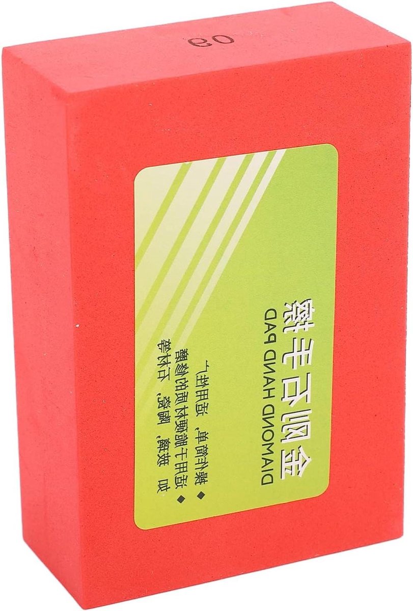 Diamant Polijstpad - Schuurblok Diamant - Oppervlakken Glad Maken - Korrel 60 - 10x7x3 cm - Rood